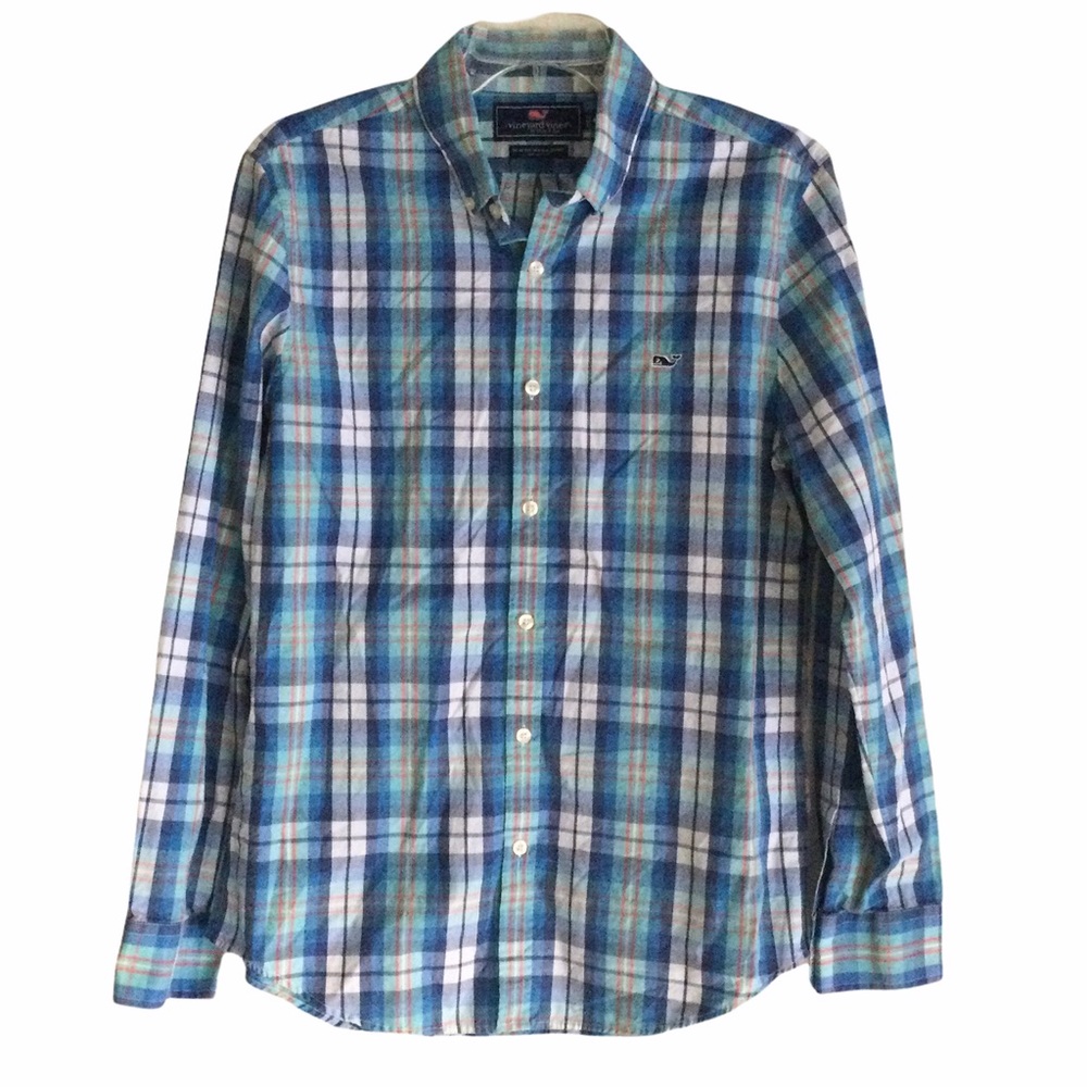 VINEYARD VINES Men’s Slim Fit Whale Button Shirt Plaid Sz Medium